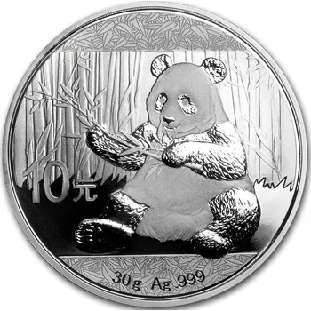 People's Republic of China Chinese Panda stříbrná mince 30g 2017