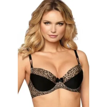 Podprsenka Dámská podprsenka ZOJE PUSH UP černo-hnědá - Roza černo-hnědá 70D