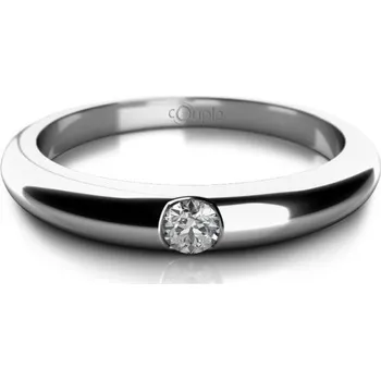 Šperk Couple, Decentní prsten Niko, bílé zlato a zirkon, vel. 55, prům. 17.5 mm, 585-68-1-0096.1B00.0.55.001