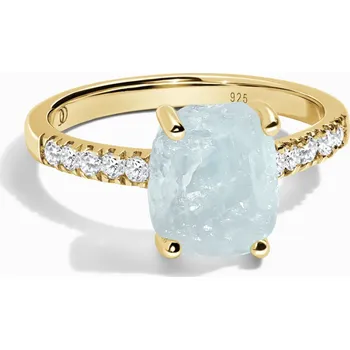Prsten Magic Pozlacený prsten Raw Akvamarín a Topazy Velikost: 10/62 Ag 925/1000