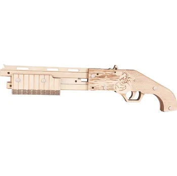Dětské zboží Woodcraft Dřevěné 3D puzzle Zbraň na gumičky Mossberg