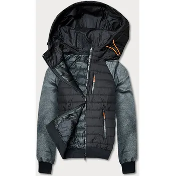 Černo-grafitová pánská sportovní bunda (8M903-392) odstíny černé M