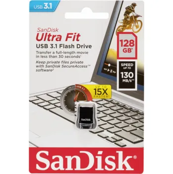 USB flash disk SanDisk Flash Disk 128GB Cruzer Ultra Fit, USB 3.1