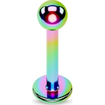 Piercing Piercing do brady - labreta (duhová, 1,2 x 6 x 3 mm)