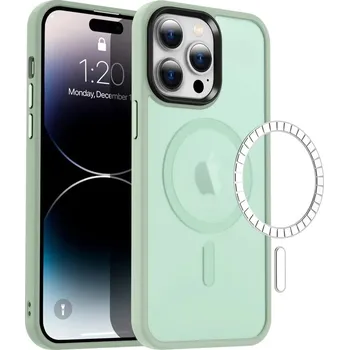 Pouzdro na mobilní telefon Prémiový pevný barevný kryt s MagSafe pro iPhone 14 PRO Barva: Světle Zelená