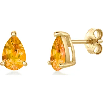 Náušnice SOFIA zlaté náušnice s citrínem GEMBO17796-51
