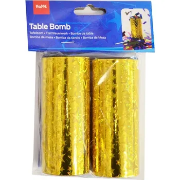 Konfeta Konfety vystřelovací zlaté 2 ks 10x5x16 cm