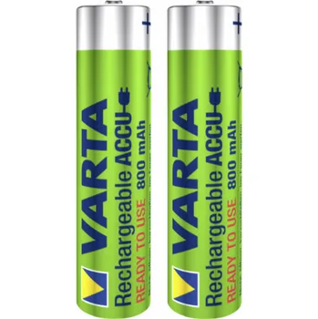 1x2 Varta Rechargeable Acu AAA Ready2Use NiMH 800 mAH Micro