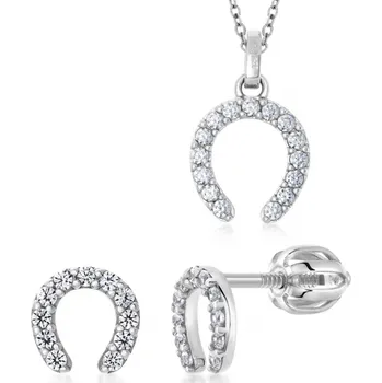 Souprava šperků SOFIA stříbrný set náušnice, přívěsek a řetízek AUSFBA1ZZ0P-ZY+AUSFBA2ZZ0P-ZY-SC
