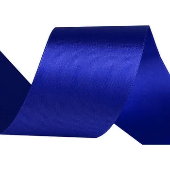 Atlasová stuha oboulící šíře 50 mm, barva 411 modrá safírová