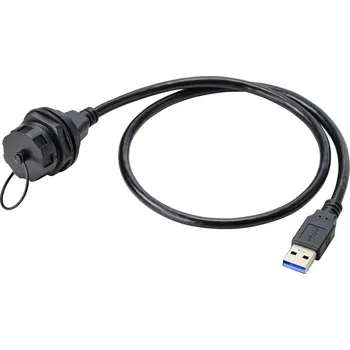 Elektrická zásuvka TRU COMPONENTS Vestavná zásuvka USB 3.0 typ A. zásuvka, vestavná 50 cm IP67 Množství: 1 ks