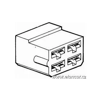 Auto elektroinstalace Izolovaný kryt konektoru 4x pin 6,3 samec