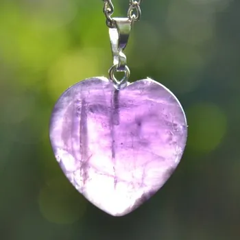 Drahý kámen Přívěsek Ametyst - srdíčko 15 mm
