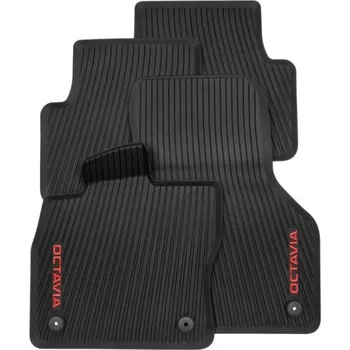 autokoberec Sada gumových koberců - přední + zadní - OCTAVIA IV - originál Škoda černo-červené
