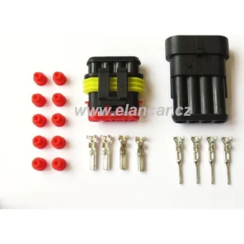 Auto elektroinstalace Vodotěsná svorkovnice 4x pin - komplet