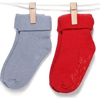 Ponožky dětské bavlna 2páry - RISOCKS šedé a červené - vel.11-13cm