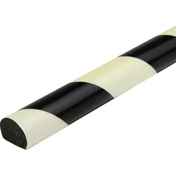 Stavební profil Varovný a ochranný profil 1, černá / fotoluminiscenční zelená, 4 cm × 3 cm × 100 cm