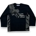 Hod Chlapecké černé tričko s dlouhým rukávem s tygrem Barva: Černá, Velikost: 110