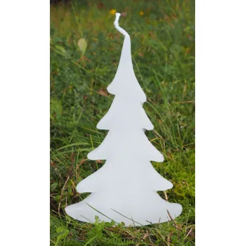 Svíčka Svíčka STROMEK plochý 18x12 cm bílý