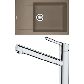 Granitový dřez Set Franke G194 (dřez MRG 611-78 BB Kašmír + baterie FC 3055.031 ORBIT Chrom) 114.0650.622