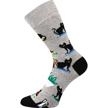 Pánská móda WOODOO barevné ponožky Lonka - KOČKA - 1 pár EXTRA 35-38