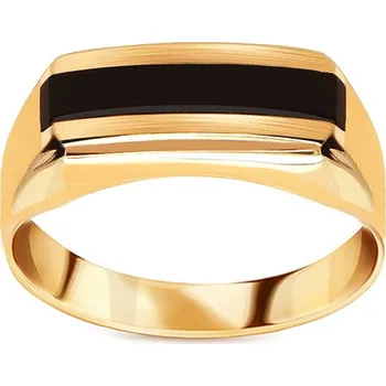 Prsten Zlatý pánský prsten s přírodním onyxem IZ22425 + dárkové balení LUXUS zdarma