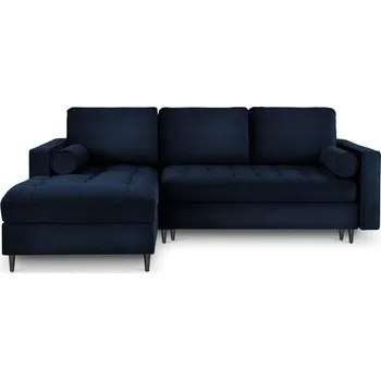 Pohovka Modrá sametová rozkládací rohová pohovka Milo Casa Santo, levý roh ID_1413263
