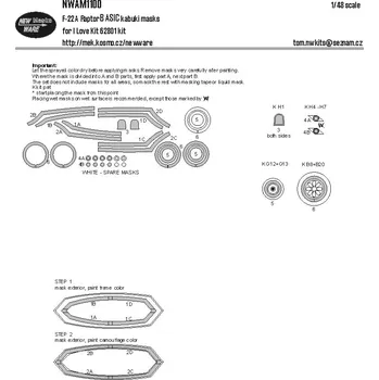 Plastikový model 1/48 Mask F-22A Raptor BASIC (I LOVE KIT 62801)