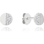 MINET Zlaté náušnice s bílými zirkony Au 585/1000 1,00 g JMG0012WSE00 SKLAD