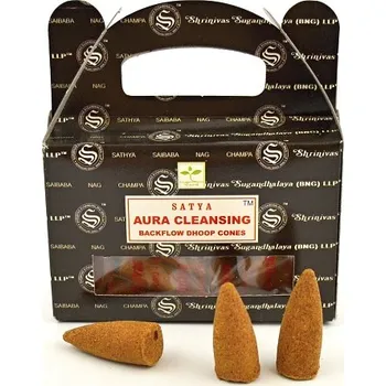 Čajovna Vonné kužely Satya Aura Cleansing 24 ks - Backflow