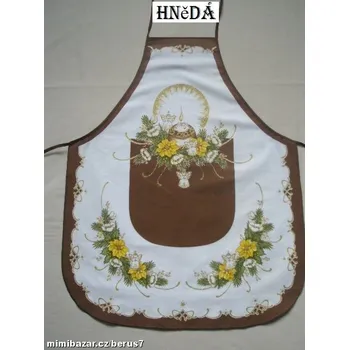 Kuchyňská zástěra ZÁSTĚRA - ZÁSTĚRY - svíčky hnědé