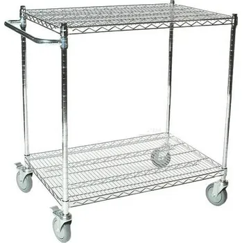 Servírovací stolek Dílenský a cateringový vozík, rovné police, 36 x 92 x 100 cm, max 300 kg, 2 pol.