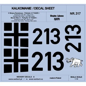 RC model tanku 1/16 TIGER I - Otto Carius '213' Schw. Febr. 1944