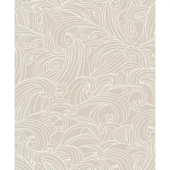 Tapeta Béžová vliesová tapeta na zeď, mořské vlny, M62907, Elegance, Ugepa