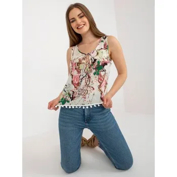 Dámská halenka Dámská halenka s potiskem a zavazováním BRYA bílozelená