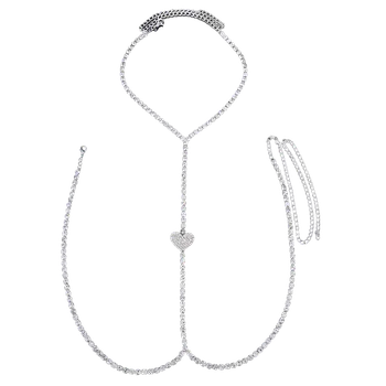 Erotická ozdoba Náprsní řetízek srdce