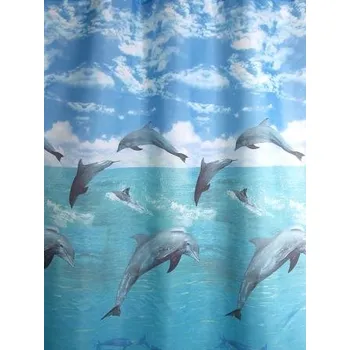 Sprchový závěs wela TEXTILNÍ sprchový závěs DELFÍN se závažím obšitý W52500 šířka x výška: za 1 cm šířky (nastavte počet cm) x 200 cm výšky