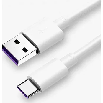 Datový kabel QiiM DK-3 kabel USB-C - USB-A 2.0 Hi-Speed 480 Mb/s, 1m, bílá (USB kabel pro mobilní telefony, tablety a jiná zařízení s USB-C konektorem, Sync & Charge až 5A)