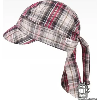 Čepice Dívčí pirát s kšiltem šedá/růžová Dráče