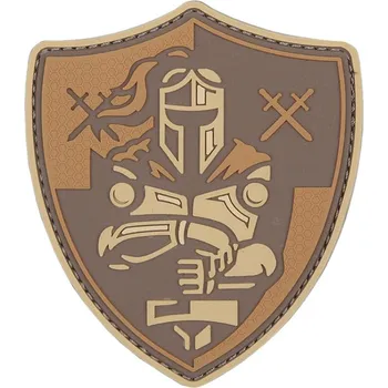 Nášivka 101. INC Nášivka Rytířský štít hnědý 3D PVC Velcro Knight shield brown