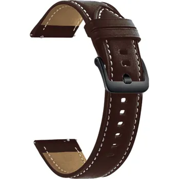 Příslušenství k chytrým hodinkám Kožený řemínek 20mm pro Samsung / Huawei / Xiaomi / Garmin Barva: Tmavě hnědá