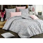 Povlečení FIRUZE ŠEDÉ květinový vzor, bavlna hladká, 140x200cm + 70x90cm