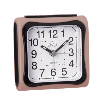 Budík Ručkový tichý netikající budík JVD sweep SRP962.10 s osvětlením (rose)