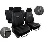 Autopotahy Škoda Octavia III, kožené s alcantarou, GT, bez zadní oketní opěrky, černé