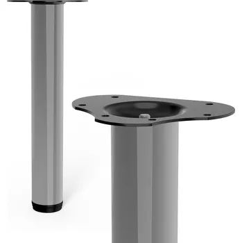 Stolová podnož Walteco Nábytková noha kulatá, průměr 60mm, výška 400mm, šedá