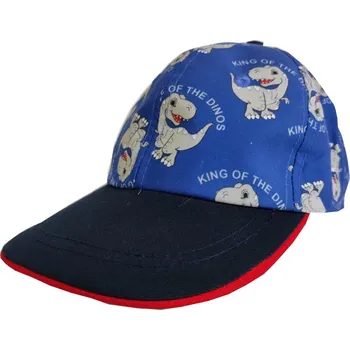 Kšiltovka T&N fashion Chlapecká kšiltovka T&N Dino - námořnická modrá Barva: Červený lem, Velikost: 52-54