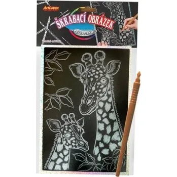 Výuková hračka ARTLOVER Holografický škrabací obrázek - Žirafy