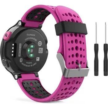 eses Silikonový řemínek pro Garmin dírkovaný - Růžovo černý, 15 mm