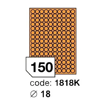 Speciální papír Samolepící etikety Rayfilm Office průměr 18 mm 100 archů, fluo oranžová, R0133.1818K