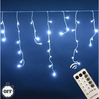 Vánoční dekorace Vánoční osvětlení venkovní, světelné LED krápníky 2000ks/65m s časovačem a dálkovým ovládáním bílá teplá